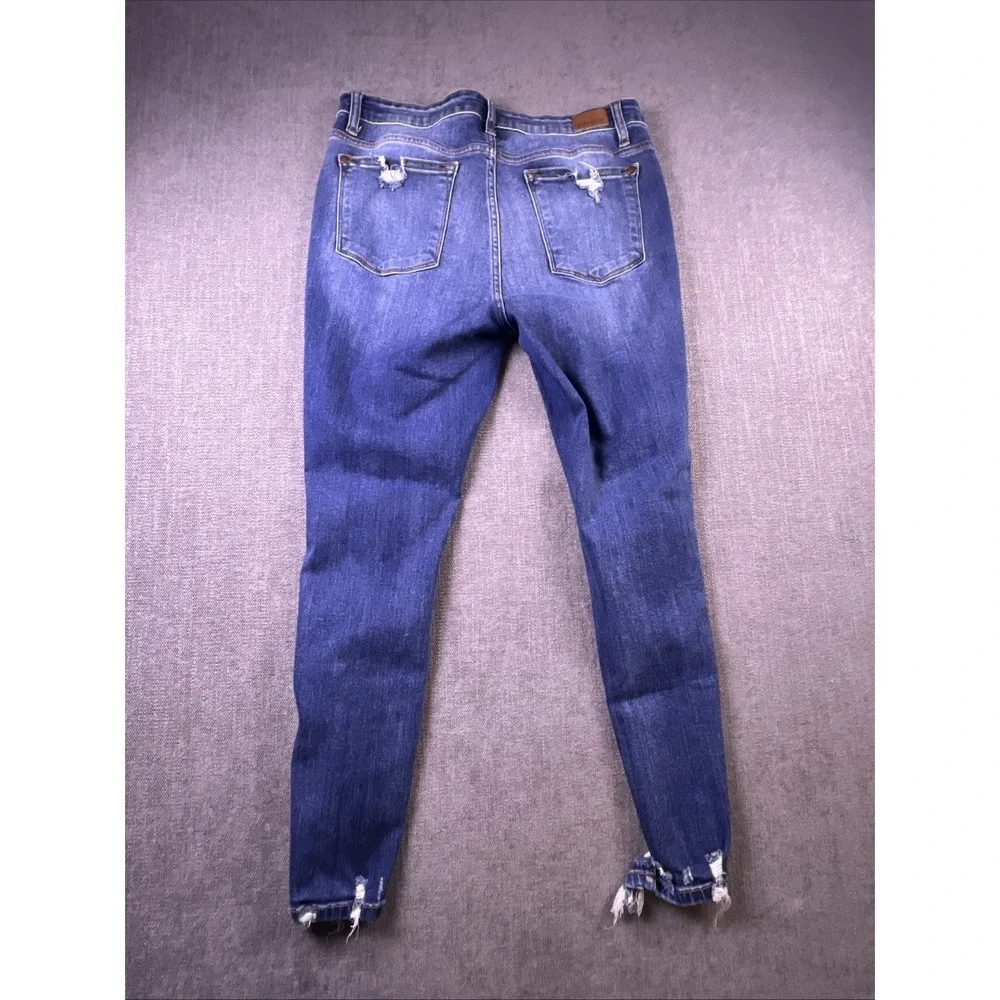 Judy Blue Jeans Women‎ 11 Blue Distressed Skinny Fit Boho City Preppy